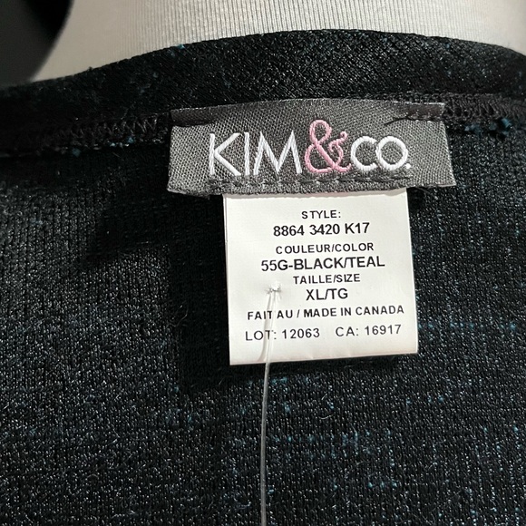 NWT-Kim & Co~Textured Jacket~Size XL~ Relaxed Fit~Teal & Black - Picture 7 of 8